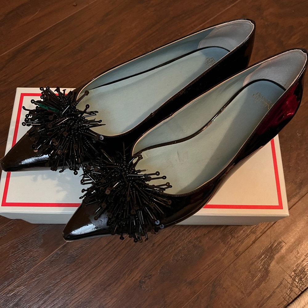 Frances Valentine Black Sequin Flats